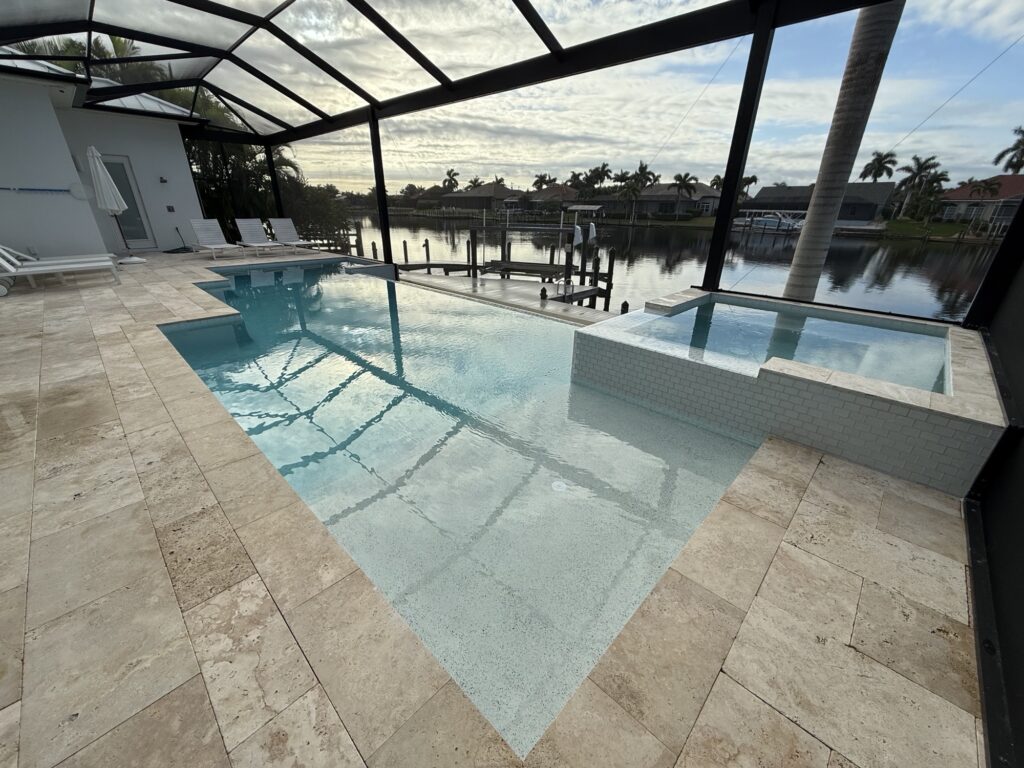 Modern backyard pool remodel completed in Southwest Florida